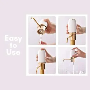 Sip & Shimmer Electric Wine Aerator, Modern Aerator, Electric Wine Dispenser, Black & Gold Wine Pourer, Automatic Wine Pump, Re-chargeable, Wine Gift, Christmas Gift for Her, Dad Christmas