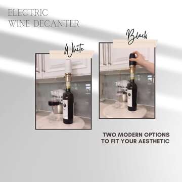 Sip & Shimmer Electric Wine Aerator, Modern Aerator, Electric Wine Dispenser, Black & Gold Wine Pourer, Automatic Wine Pump, Re-chargeable, Wine Gift, Christmas Gift for Her, Dad Christmas