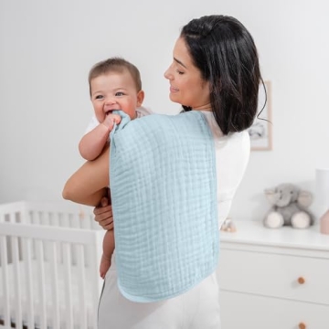 Comfy Cubs Soft Muslin Burp Cloths Set for Babies 10-Pack