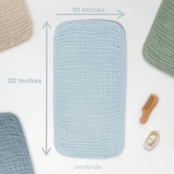 Comfy Cubs Soft Muslin Burp Cloths Set for Babies 10-Pack