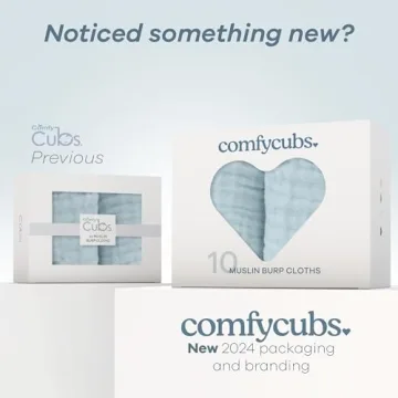 Comfy Cubs Soft Muslin Burp Cloths Set for Babies 10-Pack