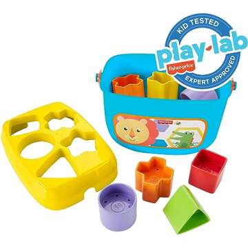 Fisher-Price Classic Toys Bundle with Baby’s First Blocks Set and Rock-a-Stack Ring Stacking Toy for Infants Ages 6+ Months