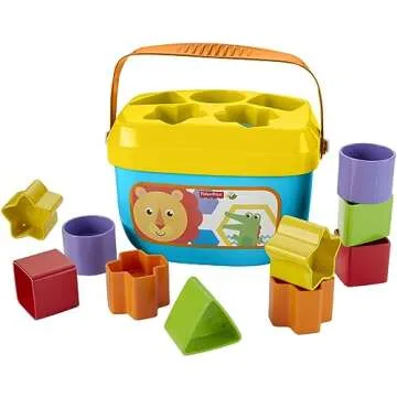 Fisher-Price Classic Toys Bundle with Baby’s First Blocks Set and Rock-a-Stack Ring Stacking Toy for Infants Ages 6+ Months