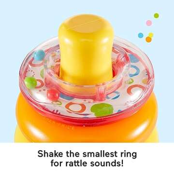 Fisher-Price Classic Toys Bundle with Baby’s First Blocks Set and Rock-a-Stack Ring Stacking Toy for Infants Ages 6+ Months