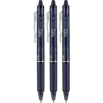 PILOT FriXion Clicker Erasable, Refillable & Retractable Gel Ink Pens, Fine Point, Navy Blue Ink, 3-Pack (31468)