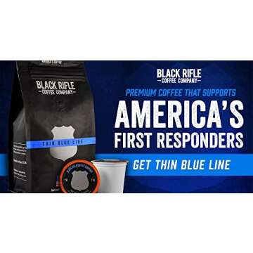 Black Rifle Coffee Company Thin Blue Line (Medium Roast) Whole Bean Coffee, 12 Ounce Bag of Coffee Beans, Medium Roast Coffee Beans, Created to Benefit Law Enforcement Officers and Their Families