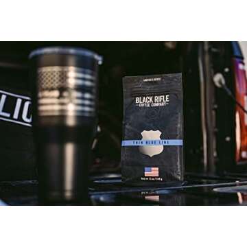 Black Rifle Coffee Company Thin Blue Line (Medium Roast) Whole Bean Coffee, 12 Ounce Bag of Coffee Beans, Medium Roast Coffee Beans, Created to Benefit Law Enforcement Officers and Their Families