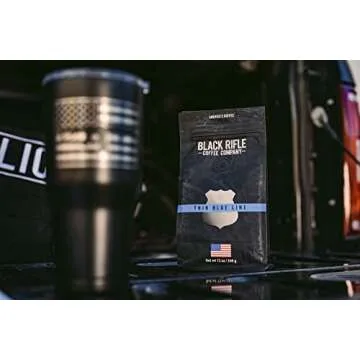 Black Rifle Coffee Company Thin Blue Line (Medium Roast) Whole Bean Coffee, 12 Ounce Bag of Coffee Beans, Medium Roast Coffee Beans, Created to Benefit Law Enforcement Officers and Their Families