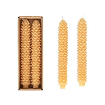 Pinecone Shaped Taper Candles Set For Fall Decor