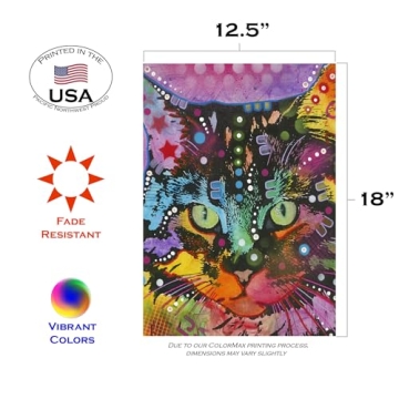 Toland Neon Cat Garden Flag 12.5" x 18" Double Sided