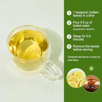 FullChea - Mullein Leaf Tea, 2.5oz/71g - Mullein tea for lungs - Naturally Loose Leaves Herb, Cut & Sifted - Non-GMO - Caffeine-free - Support Respiratory Health