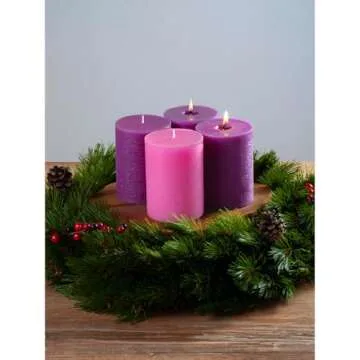 CANDWAX Advent Pillar Candles Set - Elegant and Dripless