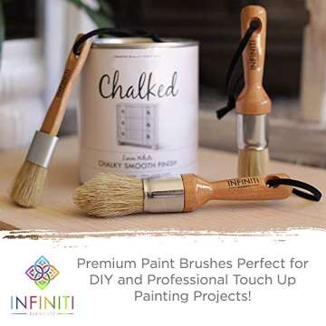Professional Chalk and Wax Paint Brush 3PC Set!!!! Large DIY Painting and Waxing Tool | Smooth, Natu...