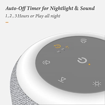 BUFFBEE Sound Machine for Sleep | 17 Sounds & Night Light