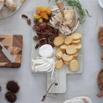 Sage Marble Cheese and Cutting Board with Leather Tie