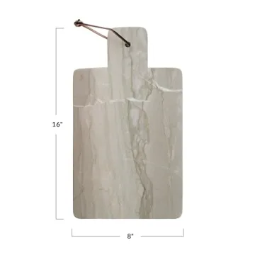 Sage Marble Cheese and Cutting Board with Leather Tie