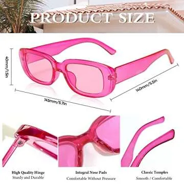 SUNOVELTIES 16 Pack Rectangle Sunglasses for Women Retro Colored Narrow Square Glasses Matte Vintage Eyewear Uniex Adults