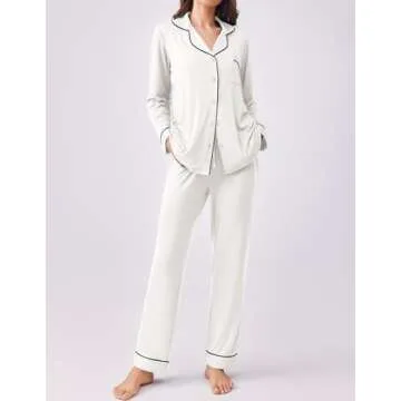 Ekouaer Womens Pajamas Set Soft Sleepwear Tops and Pants