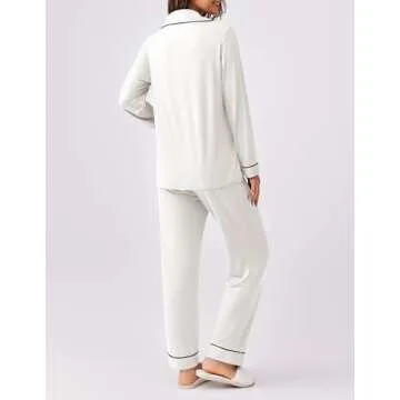 Ekouaer Womens Pajamas Set Soft Sleepwear Tops and Pants