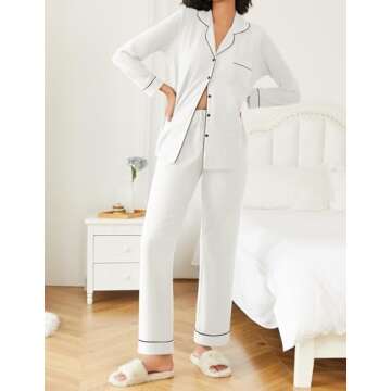 Ekouaer Womens Pajamas Set Soft Sleepwear Tops and Pants