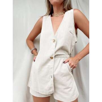 Tankaneo Womens Summer Vacation Outfits Beach Travel Cruise Resort Wear 2 Piece Short Sets Casual Tank Tops and Shorts