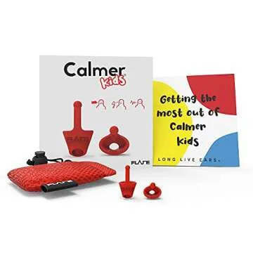 Flare Calmer Kids – Ear Plugs Alternative – Reduce Annoying Noises Without Blocking Sound – Soft Reusable Silicone – Red