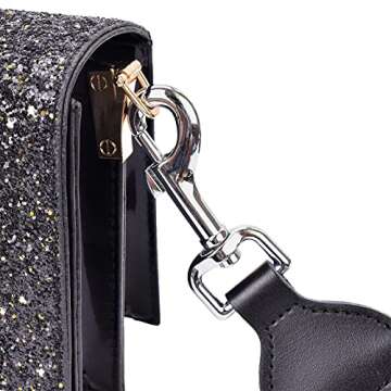 CLOUDMUSIC Crossbody Handbag Strap With Silver Clips