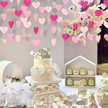 PheiLa Heart Streamers for Valentine's Day Party Decorations