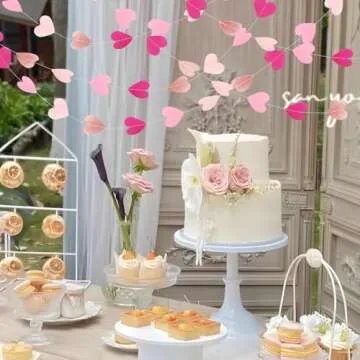 PheiLa Heart Streamers for Valentine's Day Party Decorations