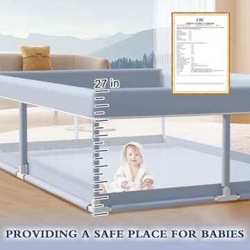 XVISHX Baby Playpen 65 x 50 Inch Durable Safe Play Space
