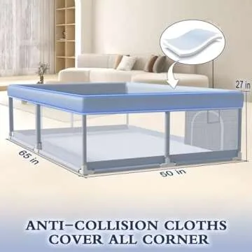 XVISHX Baby Playpen 65 x 50 Inch Durable Safe Play Space