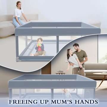 XVISHX Baby Playpen 65 x 50 Inch Durable Safe Play Space