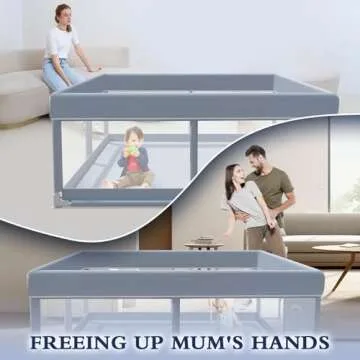 XVISHX Baby Playpen 65 x 50 Inch Durable Safe Play Space