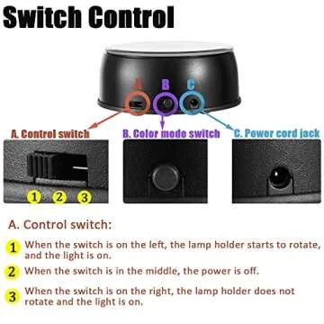 IFOLAINA Rotating Display Stand with Colorful LED Lights