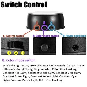 IFOLAINA Rotating Display Stand with Colorful LED Lights