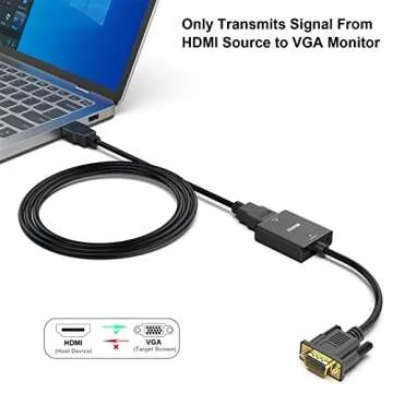 BENFEI HDMI to VGA Adapter with Audio Jack for TVs and More