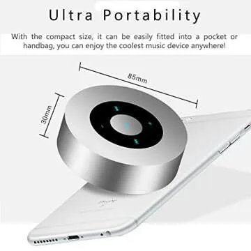 Smart LED Touch Play Bluetooth Speaker/Portable Wireless Speakers with HD Sound / 12-Hour Playtime/Bluetooth 5.0 / TF Card Support Play Speaker/Aux in Port Speaker (Gray)