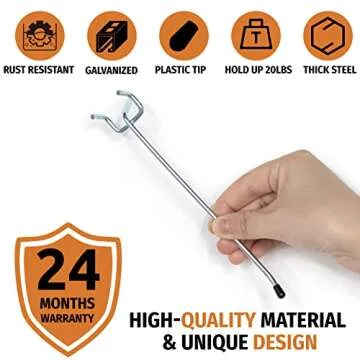 HUHOLE 50PC Pegboard Hooks for Efficient Garage Organization