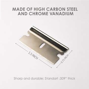 WEUPE Razor Blades Utility: Single Edge Razor Blades 100 Pack, Razor Blade Scraper Refills, Steel Bo...