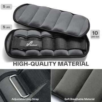 Sportneer Adjustable Ankle Weights 1 Pair 2 4 6 8 10 Lbs Leg Weight Straps for Women Men kids, Weighted Ankle Weights Set for Gym, Fitness, Walking, Jogging,1-5 lbs Each, 2 Pack 2-10 lbs, Dark Grey