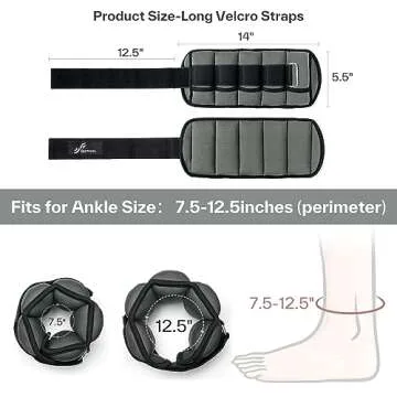 Sportneer Adjustable Ankle Weights 1 Pair 2 4 6 8 10 Lbs Leg Weight Straps for Women Men kids, Weighted Ankle Weights Set for Gym, Fitness, Walking, Jogging,1-5 lbs Each, 2 Pack 2-10 lbs, Dark Grey