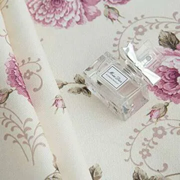 YEESSION Floral Print 70 Inch Round Tablecloth Stain Resistant and Waterproof Wine Table Cover for Kitchen Dining Indoor Outdoor Buffet Tabletop Decoration (Beige)