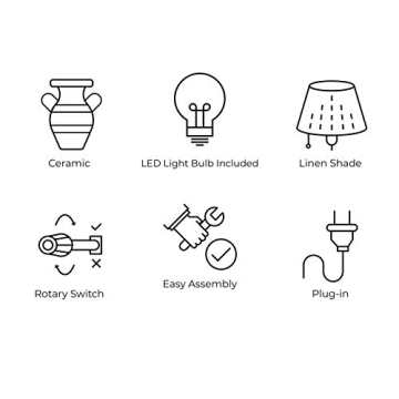 JONATHAN Y JYL3014A Justina 16" Ceramic Mini LED Table Lamp Cottage,Transitional for Bedroom, Living Room, Office, College Dorm, Coffee Table, Bookcase, Blue/White