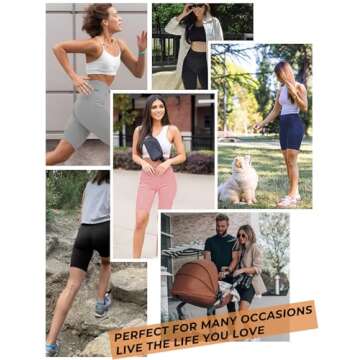 Biker Shorts Women 8" Inch High Waisted Tummy Control Yoga Stretchy Shorts Athletic Running Workout Leggings One Pockets Spandex Soft Compression Shorts Tights Knee Length Ladies 2 Pack Black