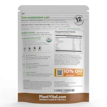 PlantVital Organic Vegan Protein Powder - Delicious Chocolate