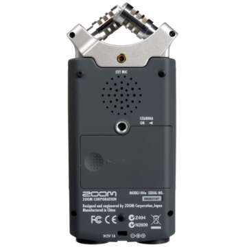 Zoom H4n Pro All Black 4-Track Portable Recorder (2020 Model) with Zoom RC4 Remote, 16GB Memory Card, Tripod & Audio Cables Bundle