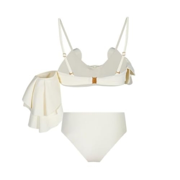 ABOCIW Women's Retro Floral Bikini with Cover-Up Skirt