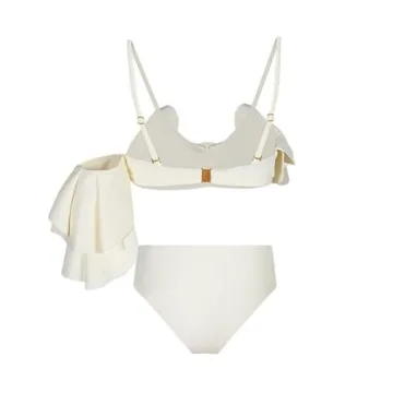 ABOCIW Women's Retro Floral Bikini with Cover-Up Skirt