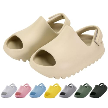 Guwada Toddler Little Kids Slides Sandals, Kid Summer Slip On Slides Sandals, Beach Pool Anti-slip W...