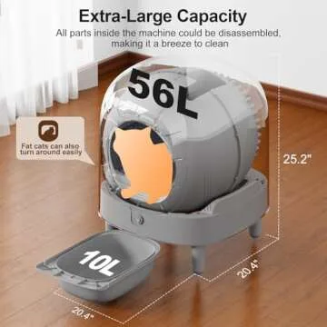 100% Safe Self Cleaning Cat Litter Box - The Game Changer for Cat Owners, Latest Model Automatic Cat Litter Box with APP Control, Odor Removal, Large Space for Multiple Cats